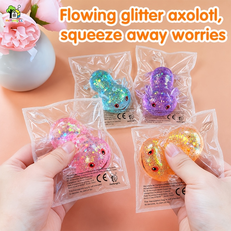 Glitter Cute Salamander Squeeze Toy, Mini